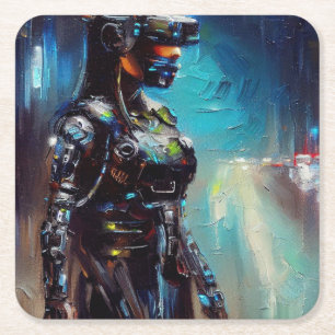 Porta-copo De Papel Quadrado SF - Cyberpunk Hero 2
