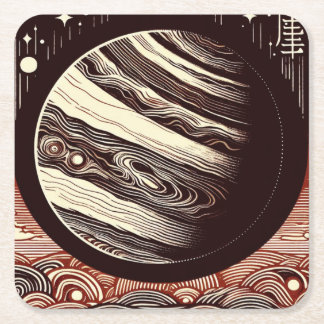 Porta-copo De Papel Quadrado SF Júpiter Woodcut 2