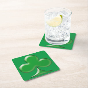 Porta-copo De Papel Quadrado Shamrock Verde Irlandês do Dia de São Patrício