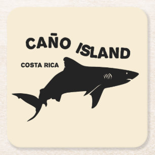 Porta-copo De Papel Quadrado Shark Diving Ilha Caño - Costa Rica