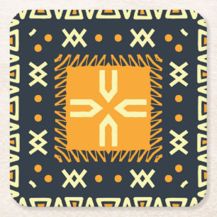 Porta-copo De Papel Quadrado Shawl Design: Praça Batik Indiana.