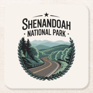 Porta-copo De Papel Quadrado Shenandoah National Park Skyline Drive View Design