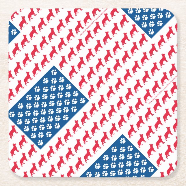 Porta-copo De Papel Quadrado Shepard-Flag Patriótico (Frente)
