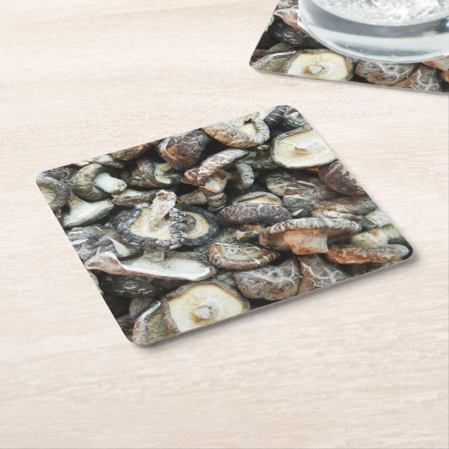 Porta-copo De Papel Quadrado Shiitake Mushroom (Inclinado)