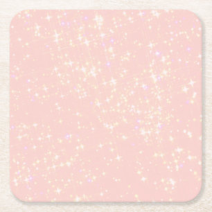 Porta-copo De Papel Quadrado Shimmer Rosa Esmagado - Adicionar Texto, Monograma