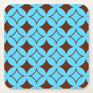 Porta-copo De Papel Quadrado Shippo azul e marrom