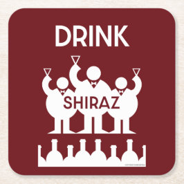 Porta-copo De Papel Quadrado Shiraz Wine Drinkers