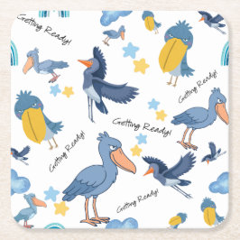 Porta-copo De Papel Quadrado Shoebill Baby Shower Napkins