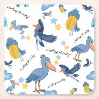 Porta-copo De Papel Quadrado Shoebill Baby Shower Napkins