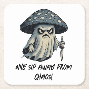 Porta-copo De Papel Quadrado Shroom do Assassino - Fantasma Louco com Faca