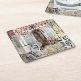 Porta-copo De Papel Quadrado Silêncio eterno no cemitério