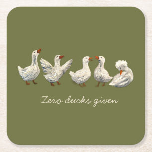 Porta-copo De Papel Quadrado Silêncio Quack: Ganso Noite Estrelada Pato Branco