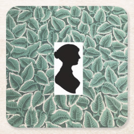 Porta-copo De Papel Quadrado Silhueta de Jane Austen & Papel de Parede para Cas