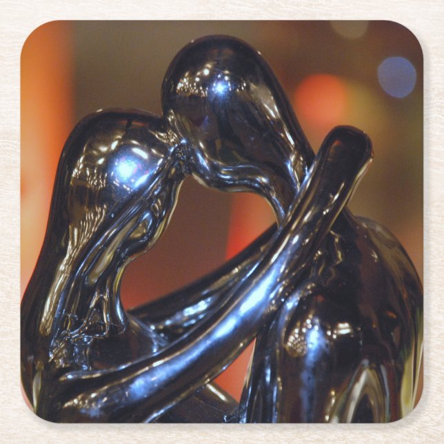 Porta-copo De Papel Quadrado Silver Dancing Romance (Frente)