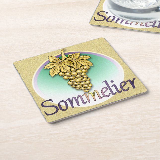 Porta-copo De Papel Quadrado Símbolo Sommelier (Inclinado)