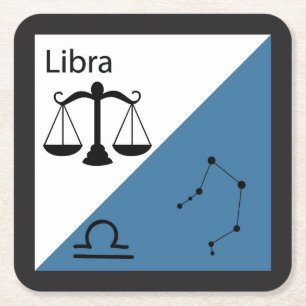 Porta-copo De Papel Quadrado Símbolo Zodiac Cute, Sinal e Layout de Estrela - L