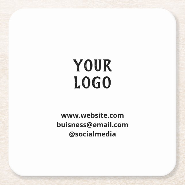 Porta-copo De Papel Quadrado Simple elegant custom add your name marble   stone (Frente)