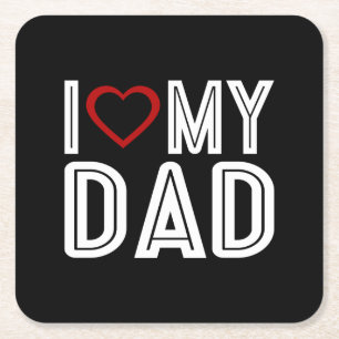 Porta-copo De Papel Quadrado Simples Adoro A Minha Tipografia De Pai PORTA CO