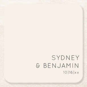 Porta-copo De Papel Quadrado Simples Minimalista Moderna Ivory Casamento Person
