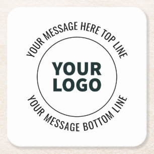 Porta-copo De Papel Quadrado Simples para Substituir com Seu Logotipo ou Imagem
