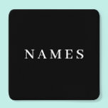 Porta-copo De Papel Quadrado Simples Preto Personalizado Adicionar Seu Nome Ele<br><div class="desc">Simples Preto Personalizado Adicione Seu Nome Design Elegante para Qualquer Um.</div>