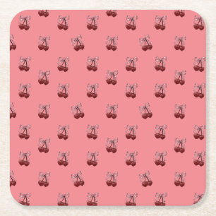 Porta-copo De Papel Quadrado Simplesmente Cerejas