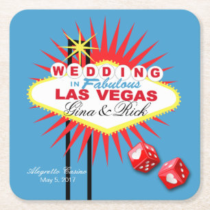Porta-copo De Papel Quadrado Sinal de Boas-Vindas de Las Vegas ESCOLHA A COR