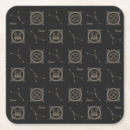 Porta-copo De Papel Quadrado Sinal de Estrela de Astrologia do Cancer Zodioco P
