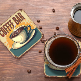 Porta-copo De Papel Quadrado Sinal Retro de Café Vintage 