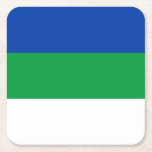 Porta-copo De Papel Quadrado Sinalizador da República do Komi<br><div class="desc">Bandeira Patriótica da República Komi.</div>