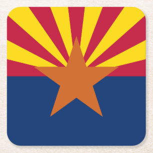 Porta-copo De Papel Quadrado Sinalizador de arizona: Definindo Star Sun, O Esta