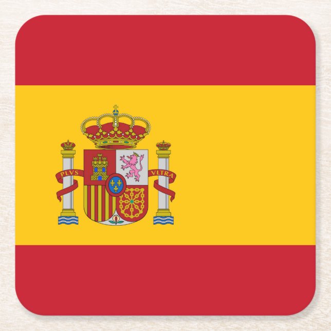 Porta-copo De Papel Quadrado Sinalizador de espanha (Frente)