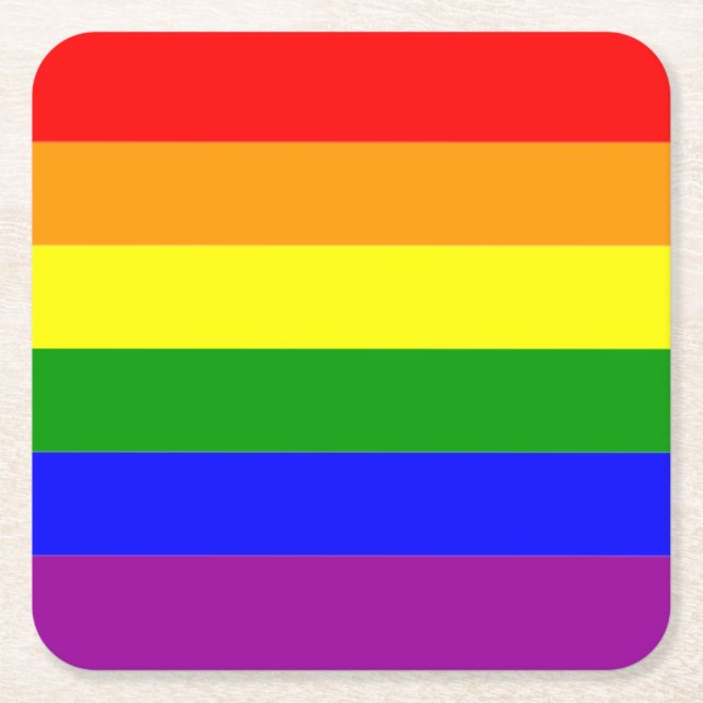 Porta-copo De Papel Quadrado Sinalizador de Orgulho (Frente)