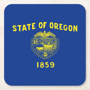 Porta-copo De Papel Quadrado Sinalizador do Estado do Oregon