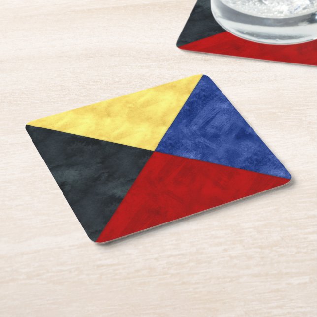 Porta-copo De Papel Quadrado Sinalizador Marítimo de Sinal Náutico de Cores Aqu (Inclinado)