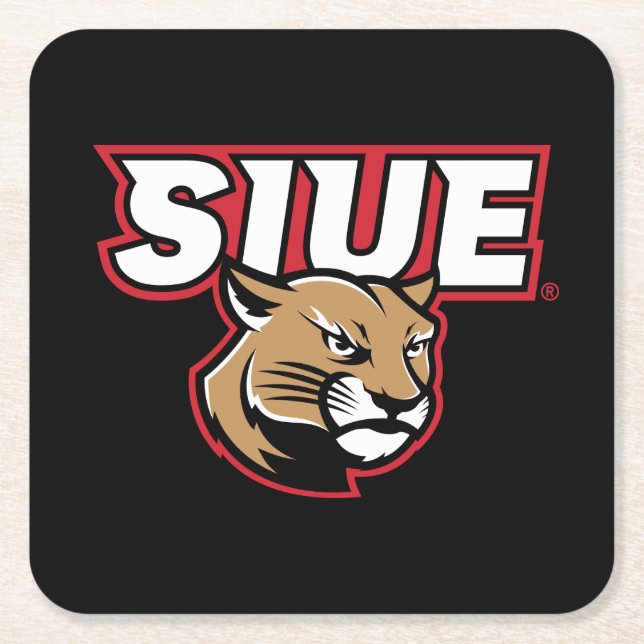 Porta-copo De Papel Quadrado SIUE Cougars (Frente)