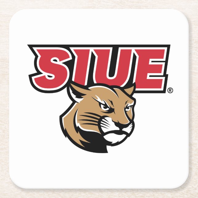 Porta-copo De Papel Quadrado SIUE Cougars (Frente)