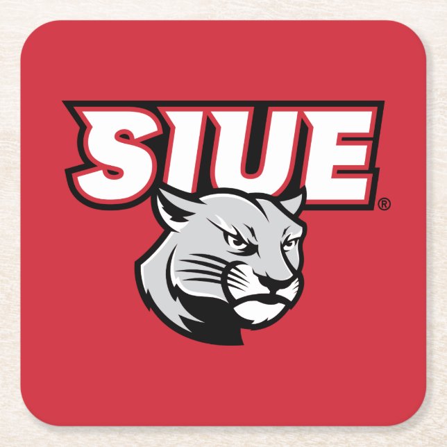 Porta-copo De Papel Quadrado SIUE Cougars (Frente)