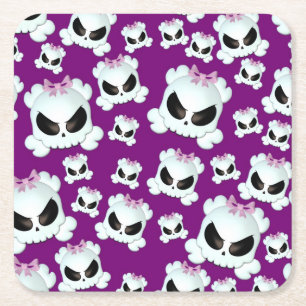 Porta-copo De Papel Quadrado Skullz feminino