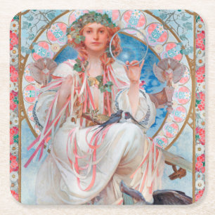 Porta-copo De Papel Quadrado Slavia, Mucha
