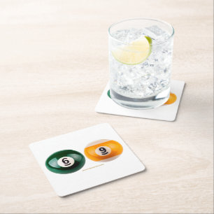 Porta-copo De Papel Quadrado SlipperyJoe 69 piscina mesa duro duas bolas de bil