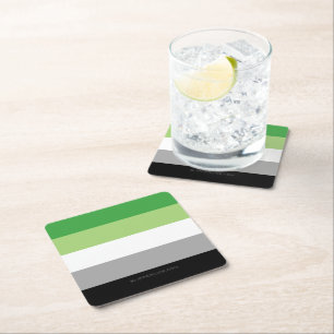 Porta-copo De Papel Quadrado SlipperyJoe's Aromtic Pride Flag gay Dom LGBTQ