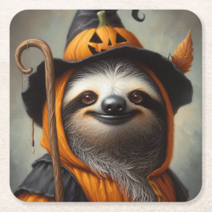 Porta-copo De Papel Quadrado Sloth Halloween