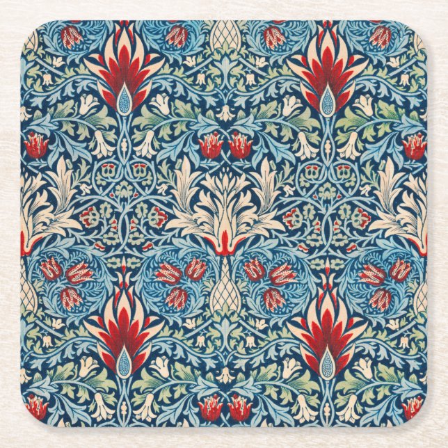Porta-copo De Papel Quadrado Snakeshead, William Morris (Frente)