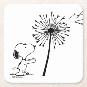 Porta-copo De Papel Quadrado Snoopy Com Dandelion