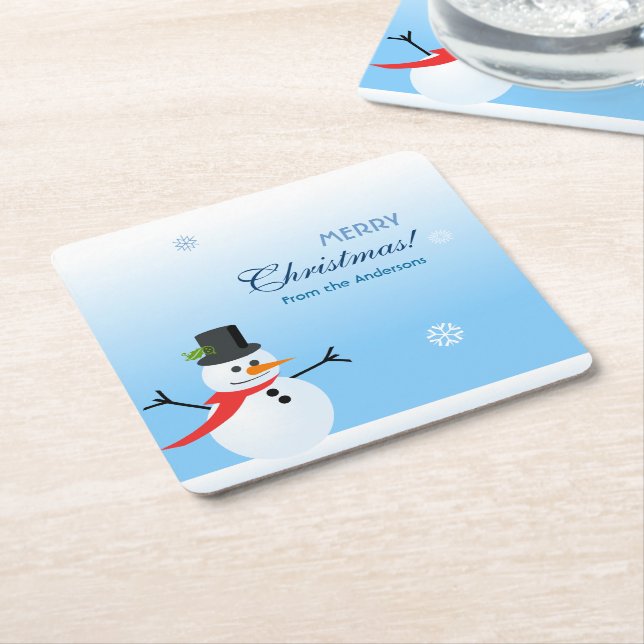 Porta-copo De Papel Quadrado Snowman (Inclinado)