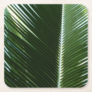 Porta-copo De Papel Quadrado Sobreposição das bordas das palmas Abstrato Verde 