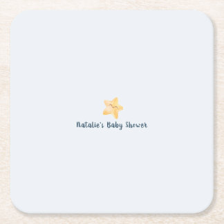 Porta-copo De Papel Quadrado Soft Blue Sky Star Minimal Baby Boy Shower