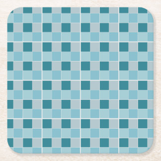 Porta-copo De Papel Quadrado Soft Teal Checkerboard Notebook Modern Geometric