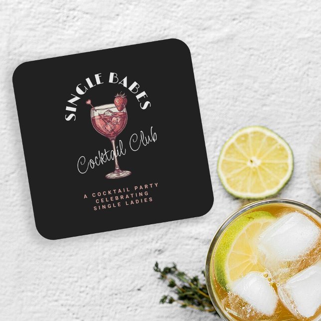 Porta-copo De Papel Quadrado Solteiros Bebês Rosa Coquetéis Meninas Noite (Criador carregado)